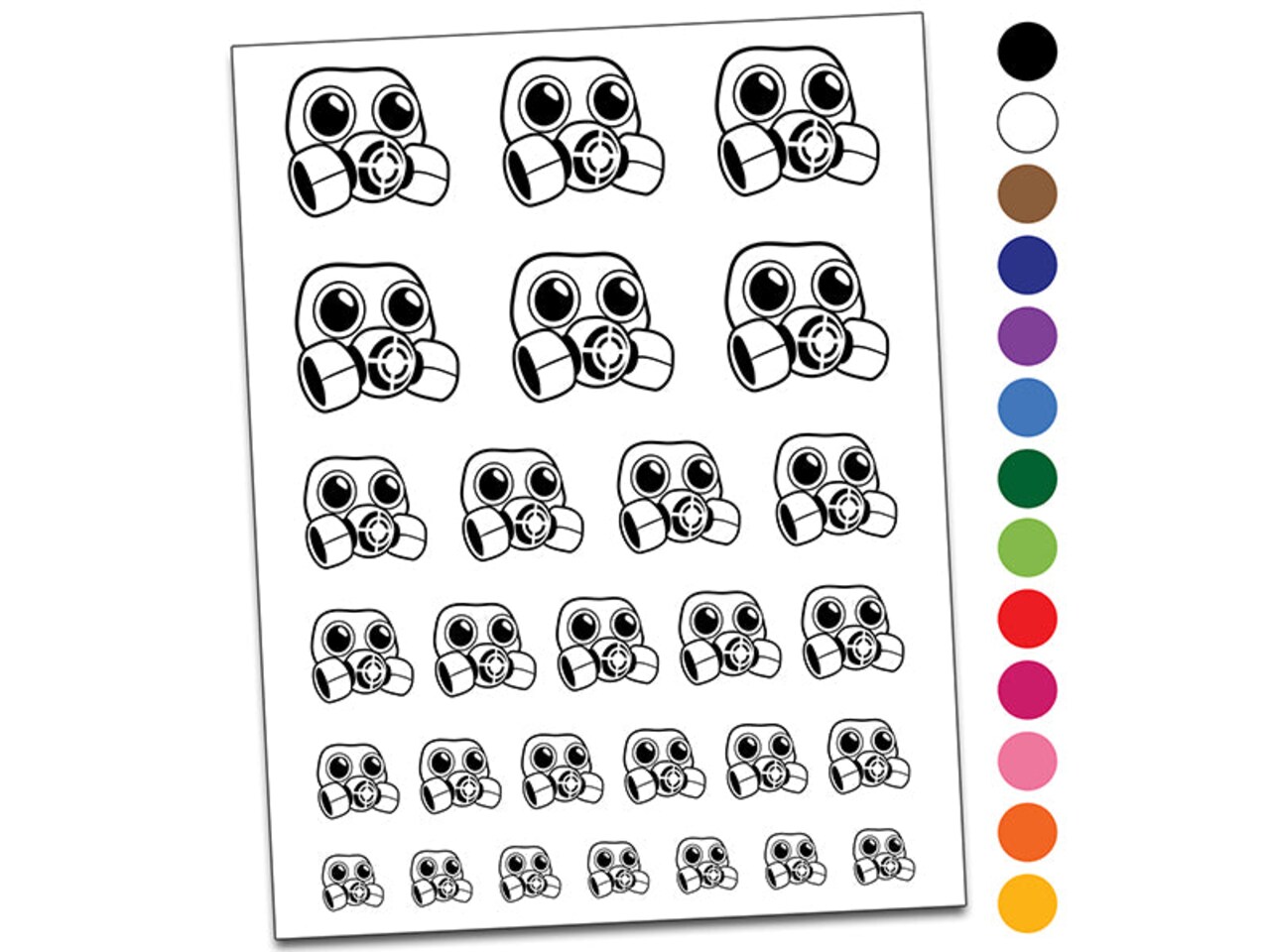 Gas Mask Hazmat Pollution Smoke Temporary Tattoo Water Resistant Fake Body Art Set Collection